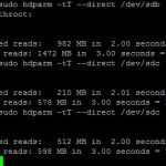 hdparm direct read quick test example runs