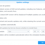 Proxmox Xpenology Adjust Update Settings