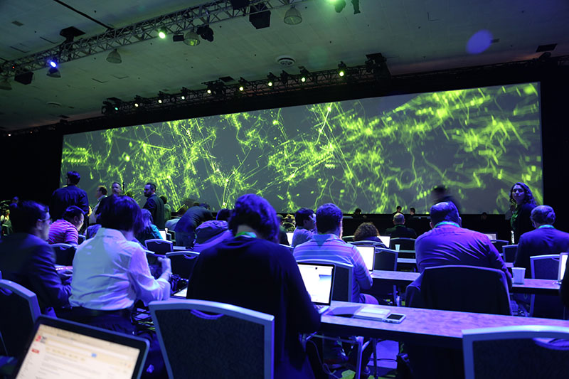Setting up for GTC 2016 Keynote