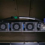 QCT QuantaMesh T3048-LY9 rear in rack with uplink