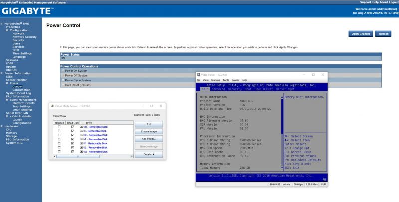 Gigabyte R270-T61 iKVM functionality with BIOS setup