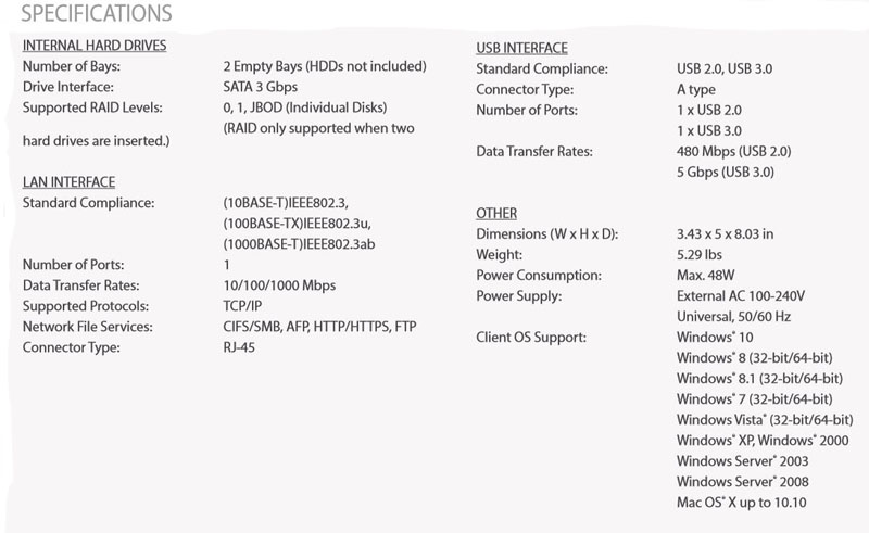 Buffalo LS241DE Specifications