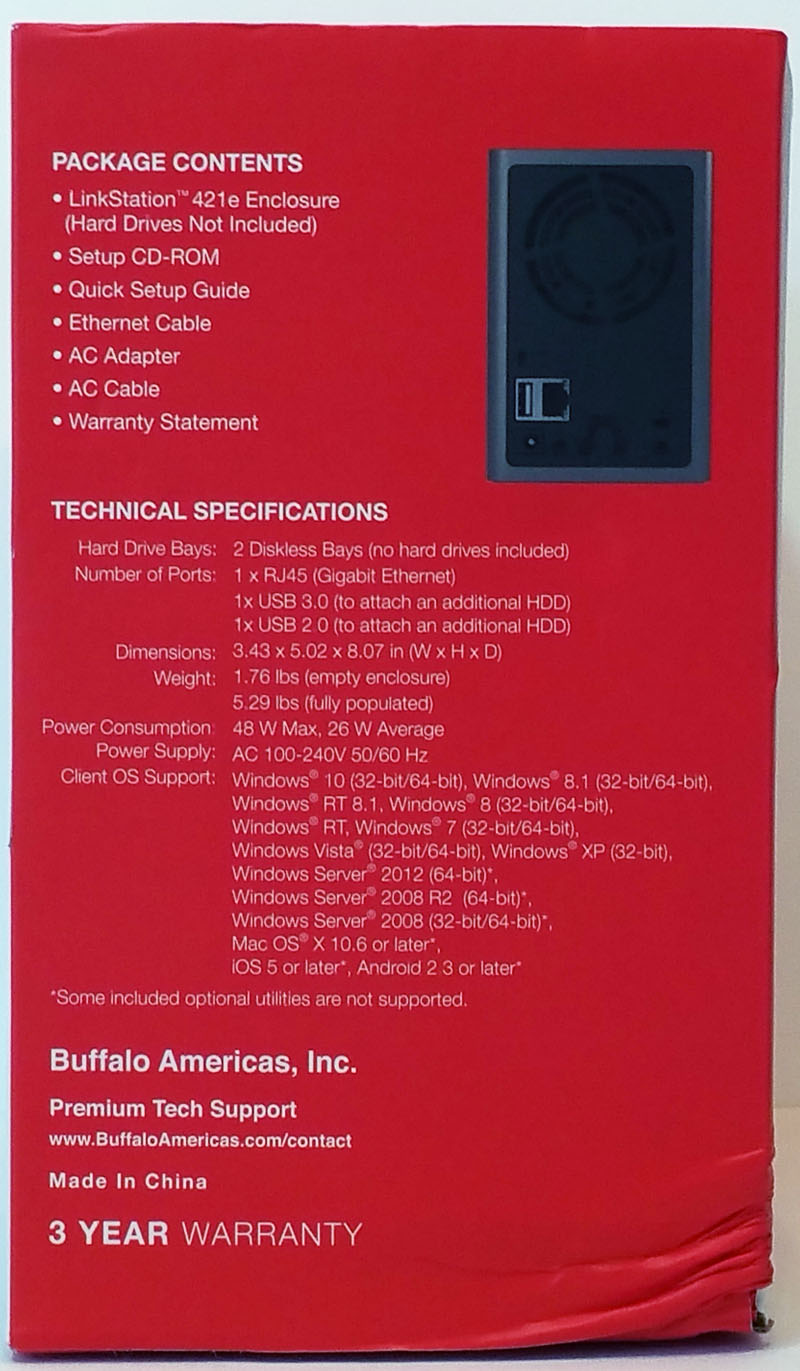 Buffalo LS421DE Retail Box Left Side