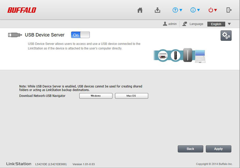 Buffalo LS421DE USB Server 1