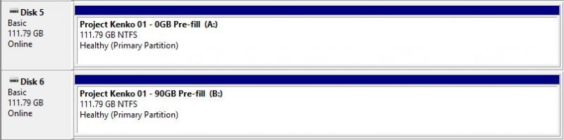 Project Kenko 01 Initial Disk Management View