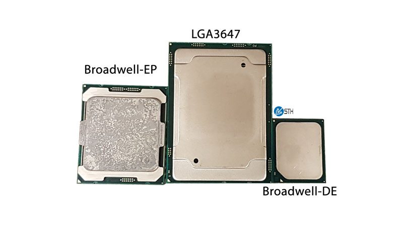 Broadwell EP LGA 2647 Broadwell DE Package Size Comparison