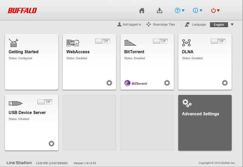 Buffalo LS421DE Management