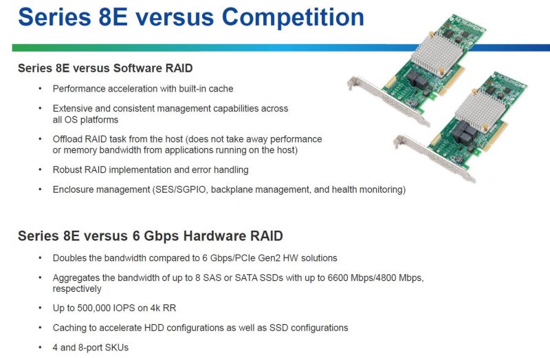 Microsemi 8E Series RAID Adapters Competitive
