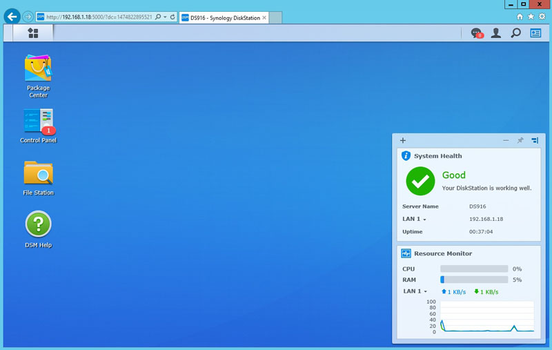 Synology DS916 DSM Deskto