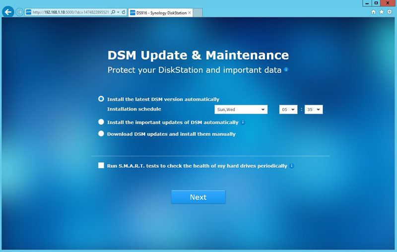 Synology DS916 DSM Update