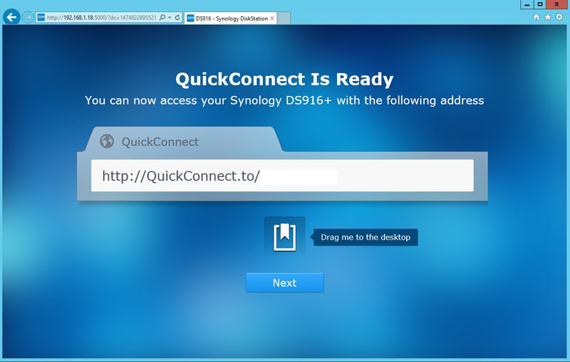 Synology DS916 QuickConnect Ready