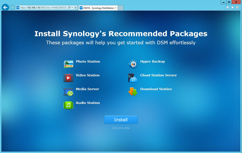 Synology DS916 Recommended Packages