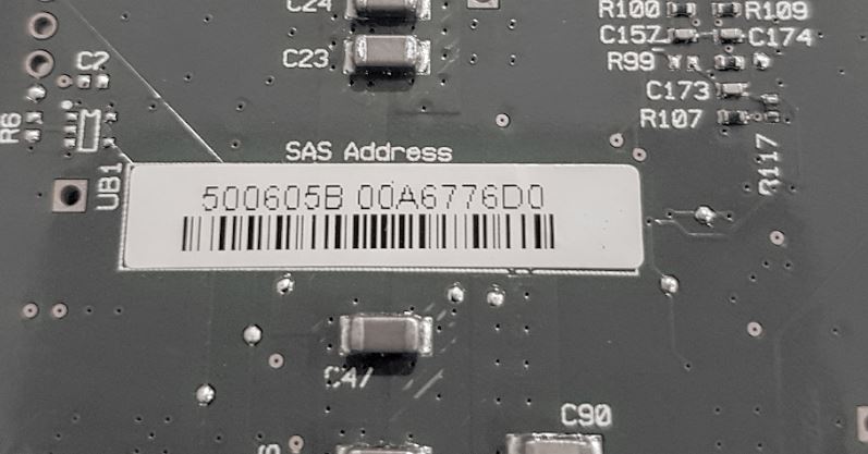 Example LSI SAS3008 SAS Address Sticker