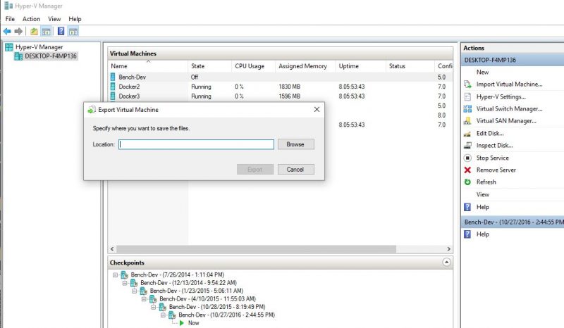 Export Hyper V Vhdx