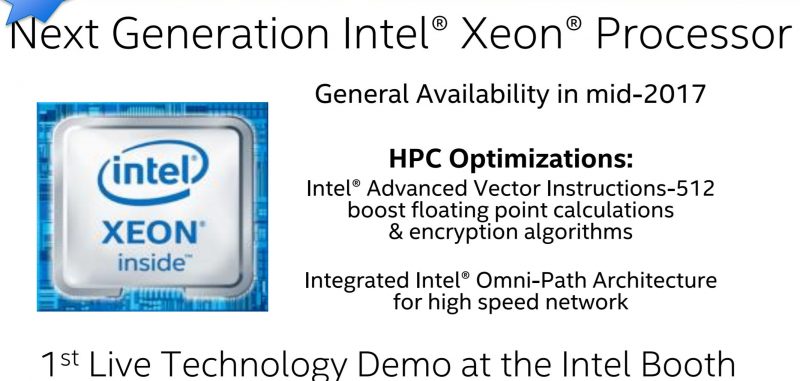 Intel Xeon Skylake EP Coming 2017 SC16