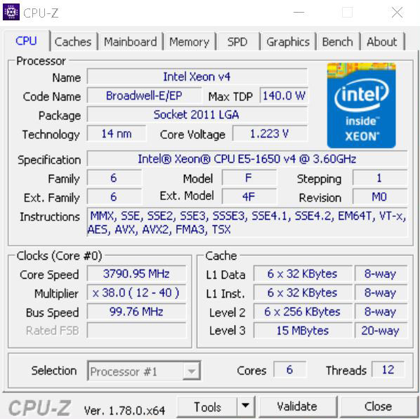 Lenovo ThinkStation P410 CPUz