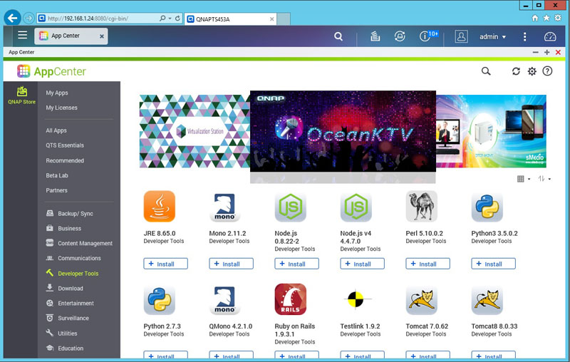 QNAP TS 453A Developer Tools