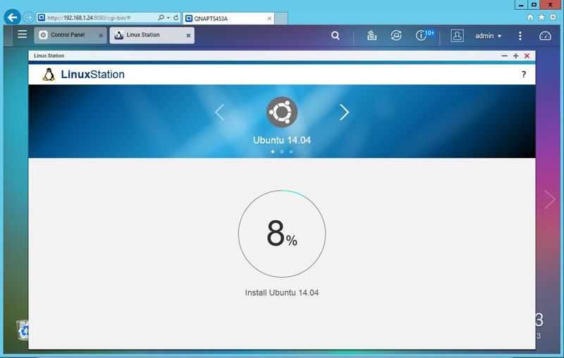 QNAP TS 453A Installing Ubuntu Progress