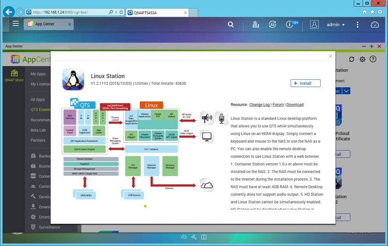 QNAP TS 453A Linux Station