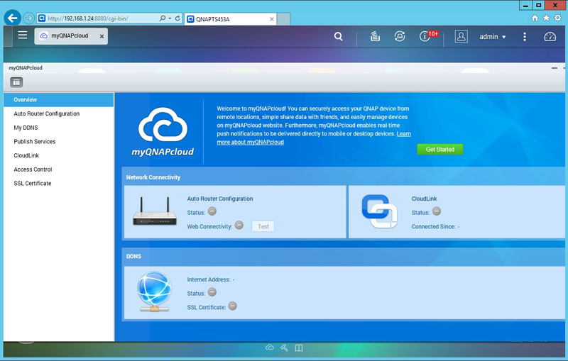 QNAP TS 453A MyQNAPcloud Overview