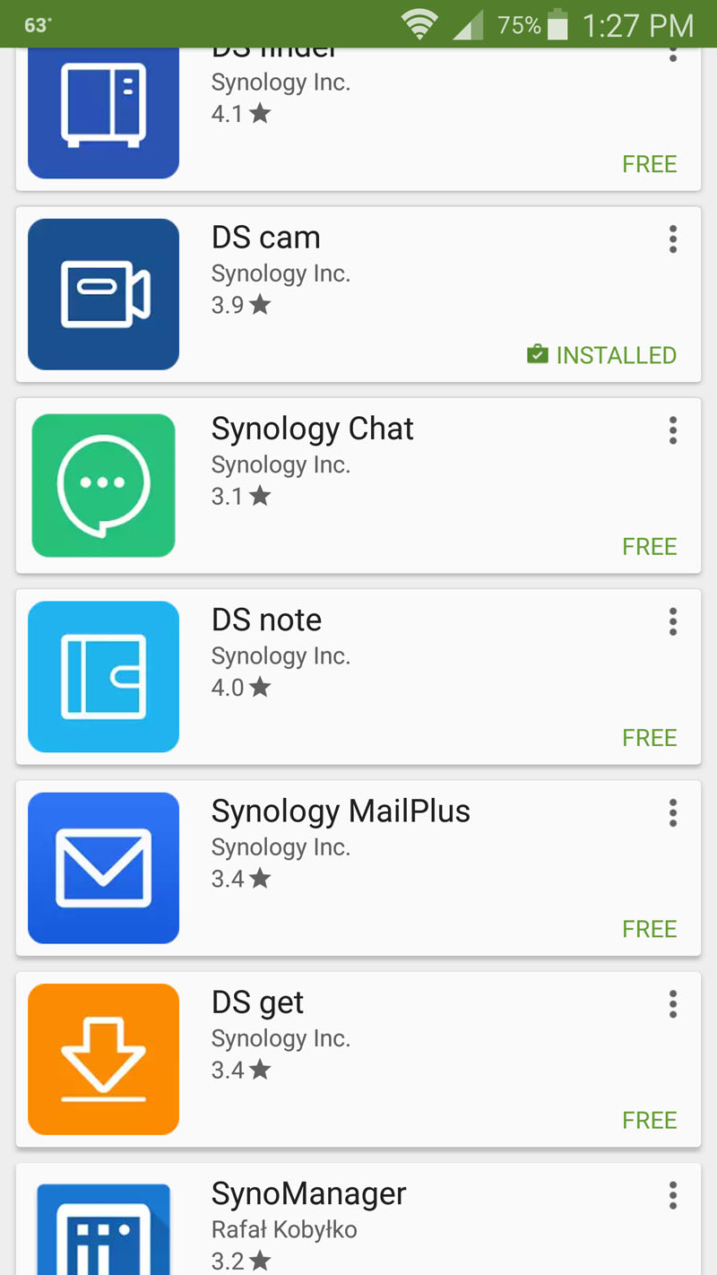 Synology DS416j Android Apps 1