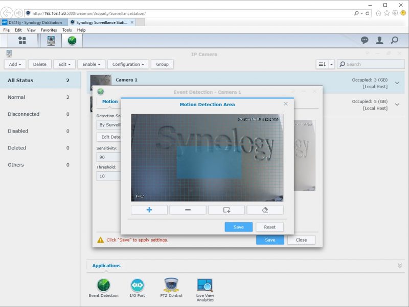 Synology DS416j Surveillance Station 10