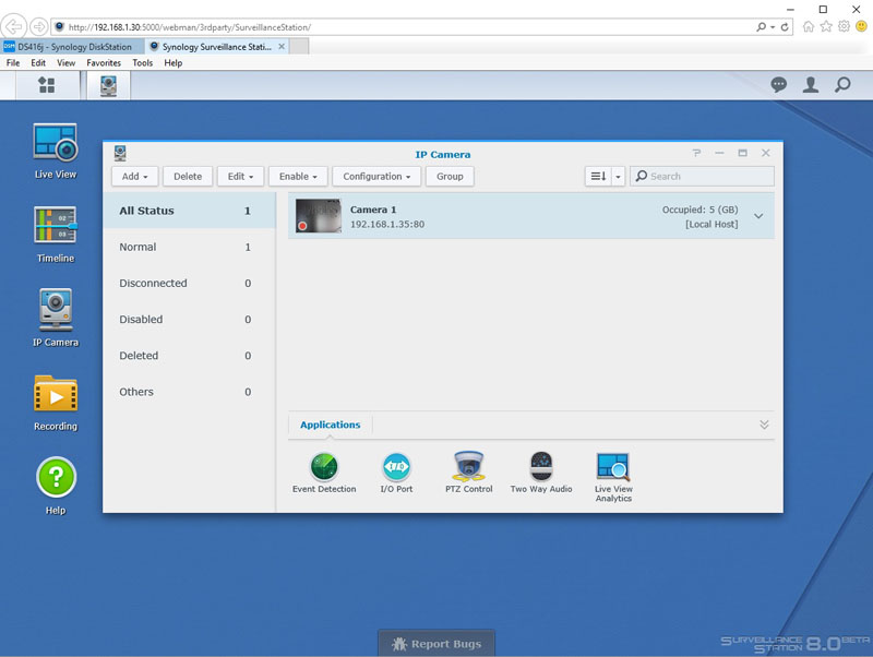 Synology DS416j Surveillance Station 5