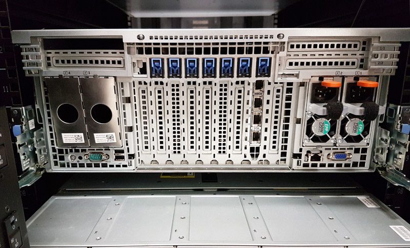 Dell PowerEdge R930 Rear Before Cablin