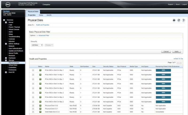 Dell PowerEdge R930 IDRAC Storage