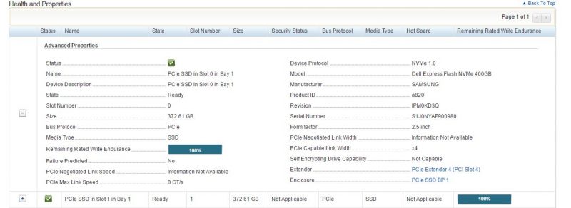 Dell PowerEdge R930 IDRAC Storage PCIe SSD