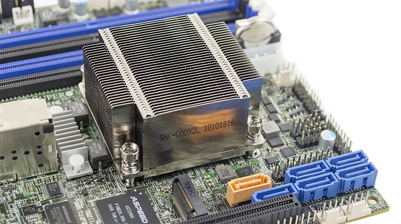 Supermicro X10SDV 12C TLN4F Heatsink And SATA