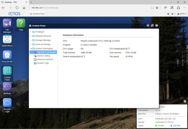 TerraMaster F2 220 Hardware Information