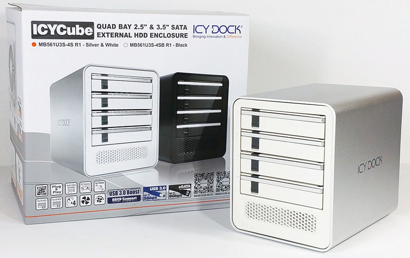 PM Exter ICYCube MB561U3S-4SB R1 Quad Bay 2.5”/3.5” SATA HDD/SSD USB 3.0/eSATA
