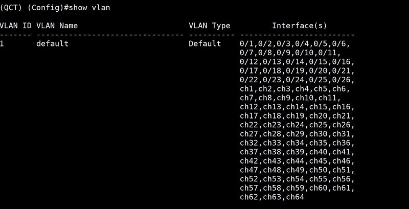 QCT Show Vlan