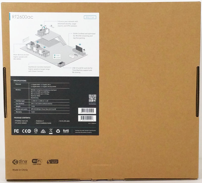 Synology RT2600ac Retail Box Back