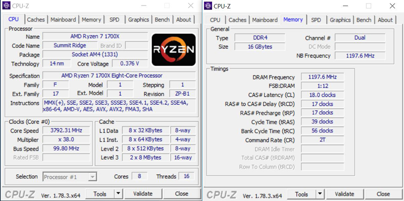 ASRock X370 KILLER SLIac 38GHz OC CPUz