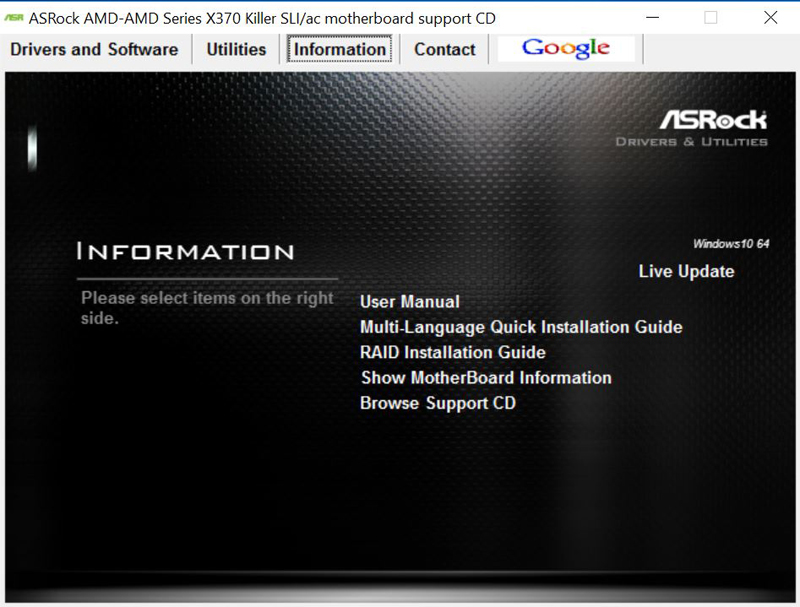 ASRock X370 KILLER SLIac Driver DVD 3