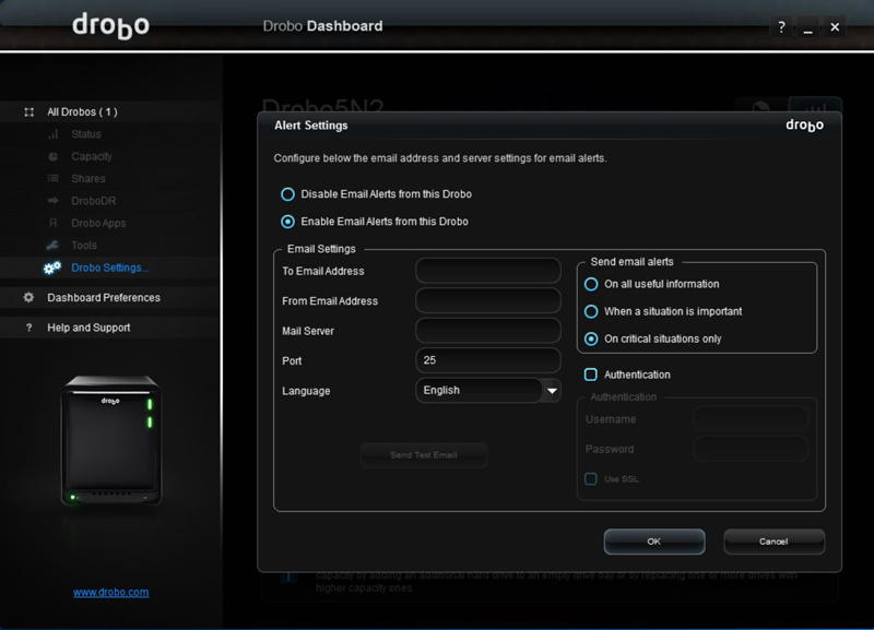 Drobo 5N2 Dashboard 10