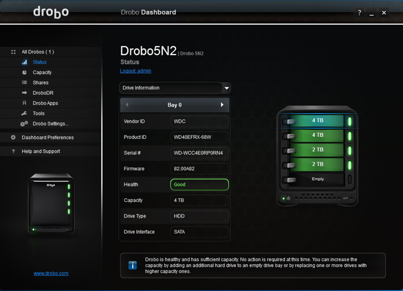 Drobo 5N2 Dashboard 11