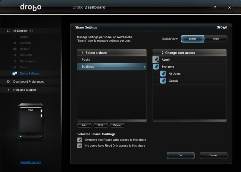 Drobo 5N2 Dashboard 5