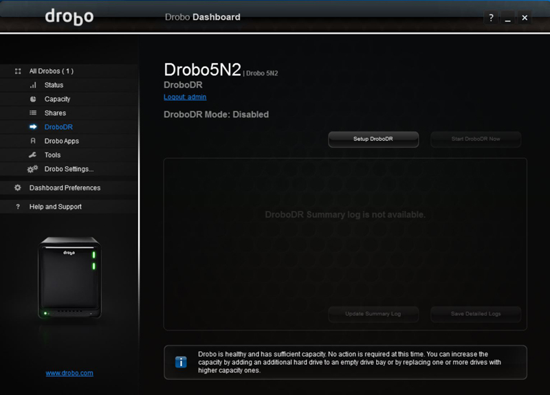 Drobo 5N2 Dashboard 6