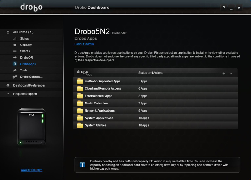 Drobo 5N2 Dashboard 7