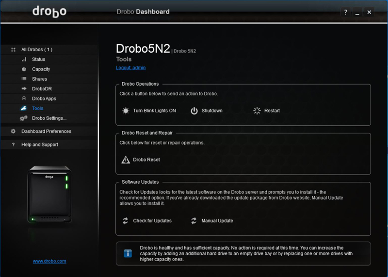 Drobo 5N2 Dashboard 8