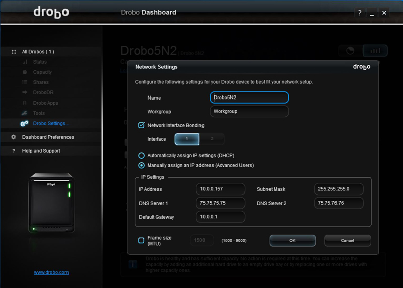 Drobo 5N2 Dashboard 9