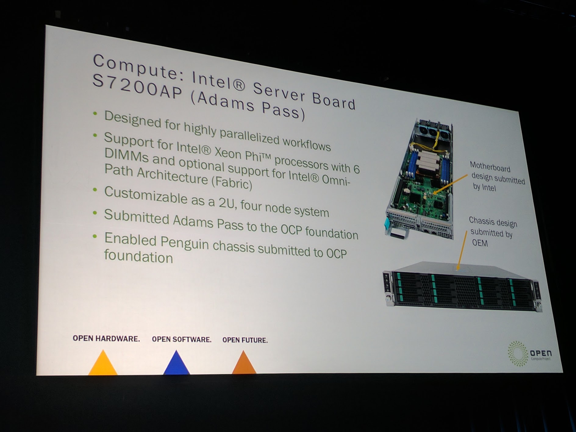 Intel At OCP Summit 2017 Adams Pass Xeon Phi OCP Platform
