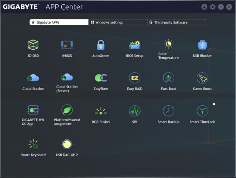 gigabyte app center download windows 10