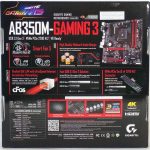 Gigabyte AB350M Gaming 3 Retail Box Back