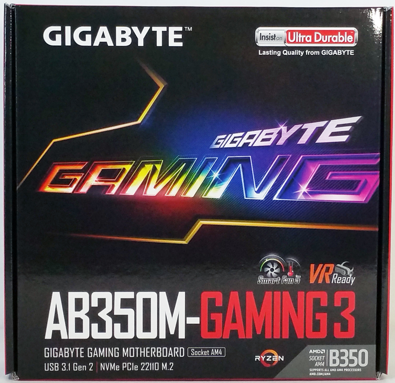 Gigabyte AB350M Gaming 3 Retail Box Front