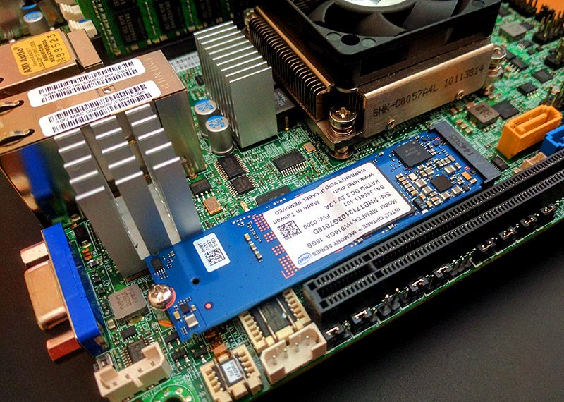 Intel Optane Memory Installed In Xeon D Server