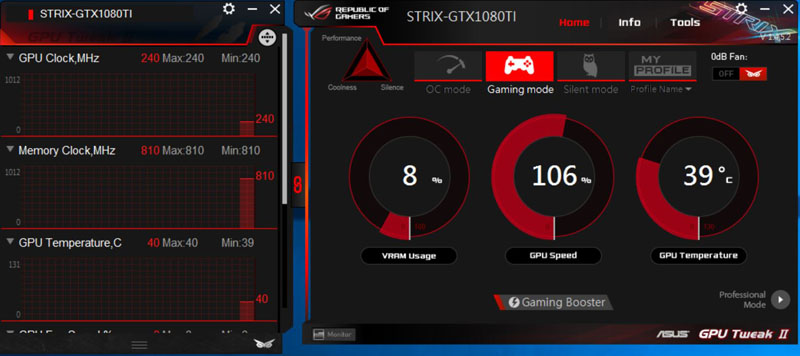 ASUS ROG STRIX GeForce GTX 1080 TI OC GPU Tweak